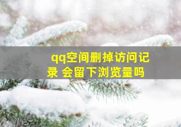 qq空间删掉访问记录 会留下浏览量吗